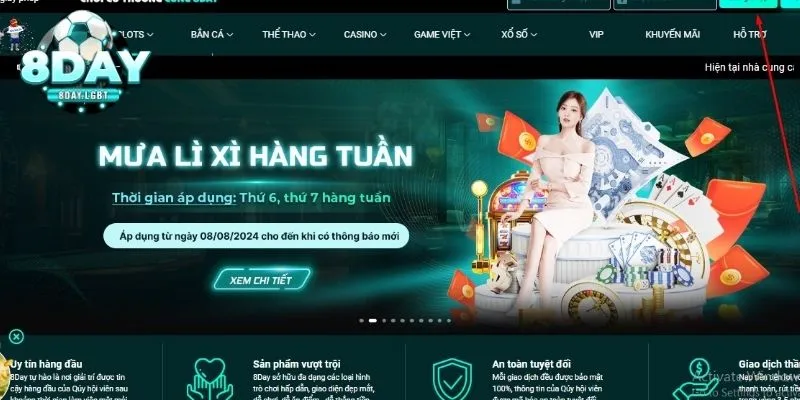 Tham gia chơi tại cổng game uy tín 8DAY